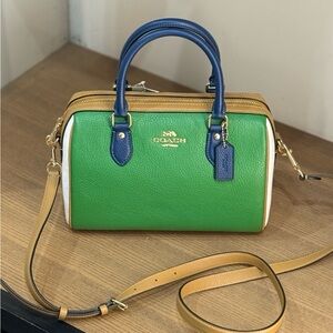 Sold ❌NWT Coach Rowan Satchel Bag In Blocked Signature Canvas